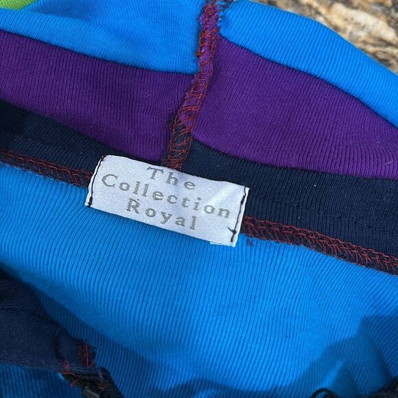 The Collection Royal Colorful Rainbow Sleeved Flower Patch Hoodie Size SP - Picture 4 of 6